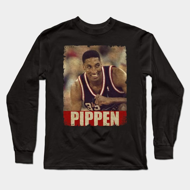 Scottie Pippen - NEW RETRO STYLE Long Sleeve T-Shirt by FREEDOM FIGHTER PROD